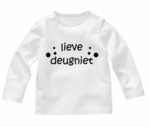 Strijkapplicatie lieve deugniet op shirt